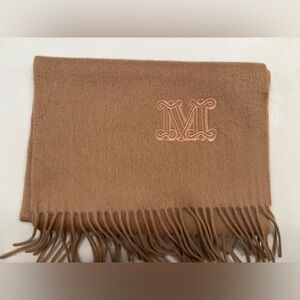 Elegant Brown Scarf with Monogram